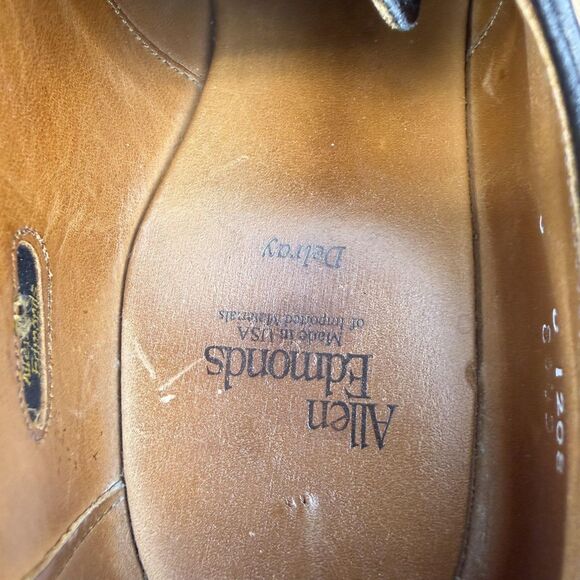 Allen Edmonds Delray Shoes Mens Size 10 C Black Leather Derby Made USA main image 5